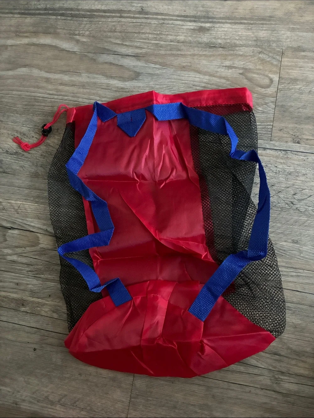 Red and Black Mesh Storage Bag